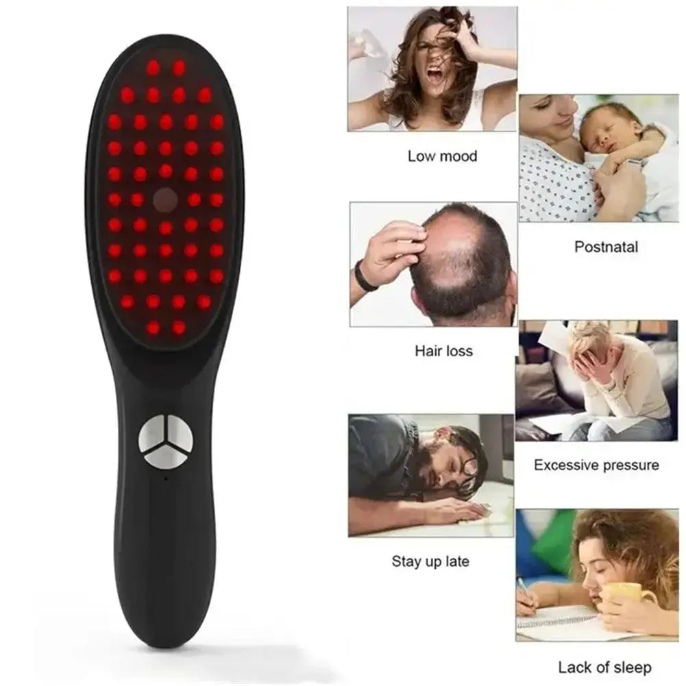 Electric Spray Massage Comb Hair Growth Vibration Head Massager Brush