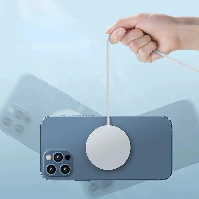 Portable Wireless Charger - 15W Safe Magnetic Charging for Smartphones