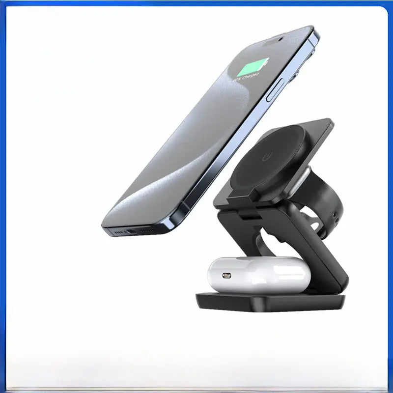 Three-in-One Wireless Charger | Folding Magnetic Suction Charging Station PRO GADGETS