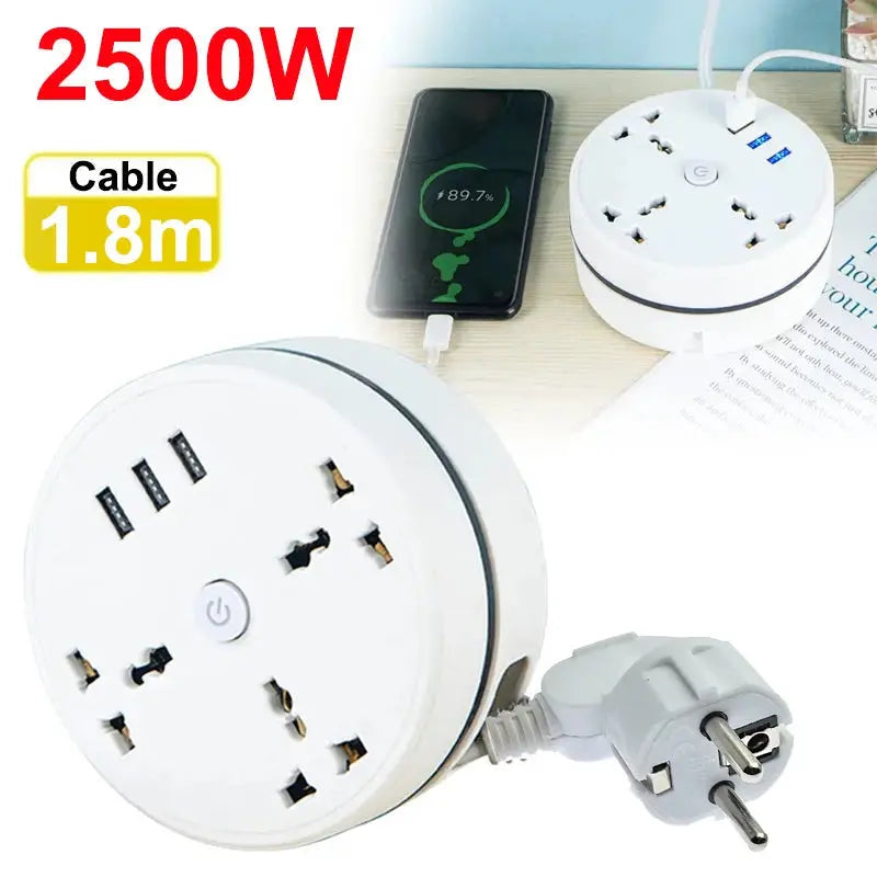 Multipurpose Electrical Extension Cord with USB Ports