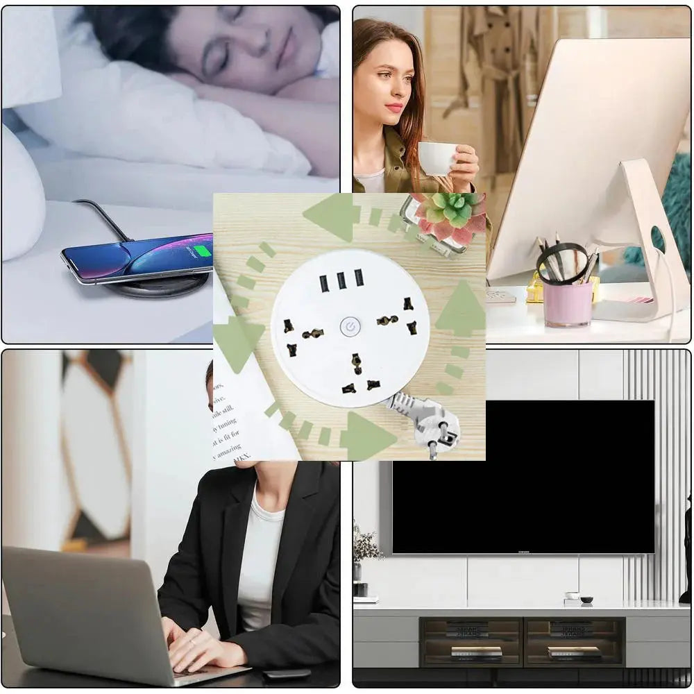 Multipurpose Electrical Extension Cord with USB Ports